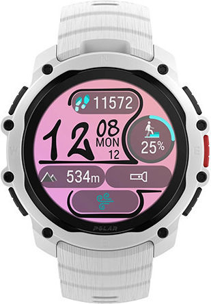 Polar Street X 45mm Αδιάβροχο Smartwatch με Παλμογράφο (Snow White)