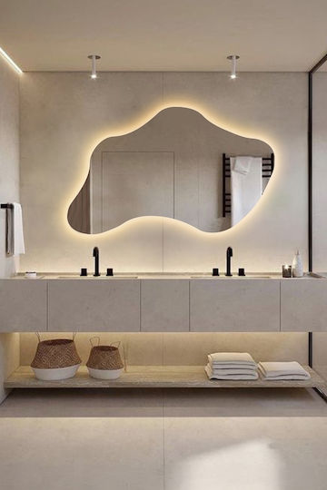 SteweHome Καθρέπτης Ασύμμετρος & LED Φωτισμό SteweHome Καθρέπτης Ασύμμετρος & LED Φωτισμό