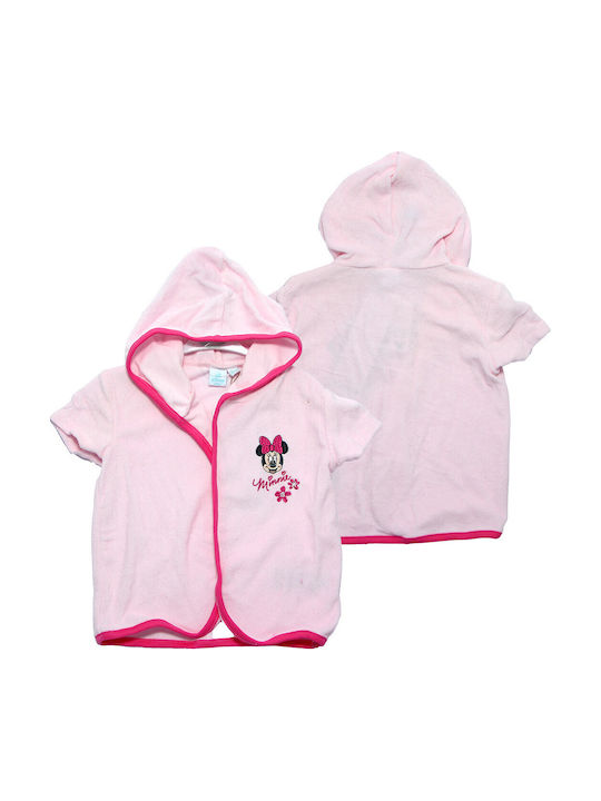 Disney Βρεφικό Μπουρνούζι με Κουκούλα Minnie Mouse "sweet Pink" Ροζ