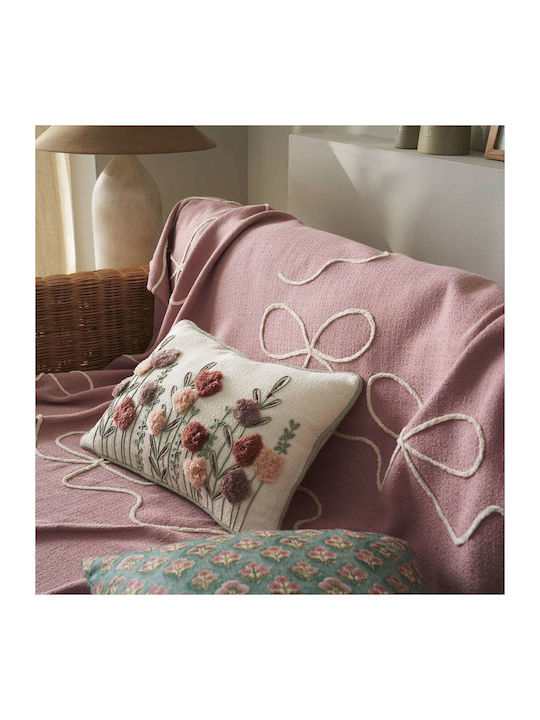 Gofis Home Elowen Ριχτάρι Πολυθρόνας Ζακάρ 140x180εκ. Magnolia Rose