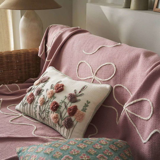 Gofis Home Elowen Покривка За Фотьойл Жакард 140x180см Magnolia Rose