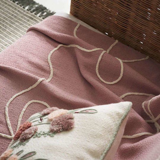 Gofis Home Elowen Покривка За Фотьойл Жакард 140x180см Magnolia Rose