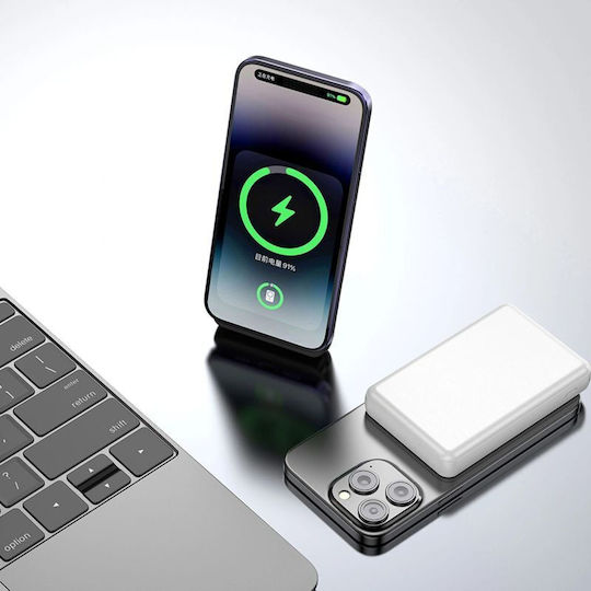 Dudao K14S Power Bank 5000mAh 20W With USB-A Output Port And USB-C Output Port Power Delivery White