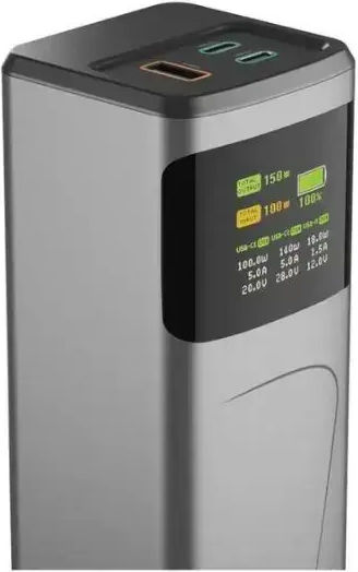 HAMA High Power 24000mAh 150W with USB-A Port and 2 USB-C Ports Quick Charge 3.0 Gray