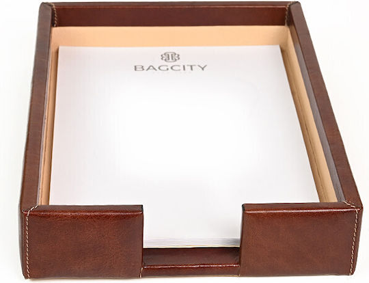 Bagcity Σετ Γραφείου Καφέ 8 Τεμαχίων Σουμέν Καπάκι 60 X 40 Γνήσιο Φυτικό Δέρμα 30fdt04 3004-04