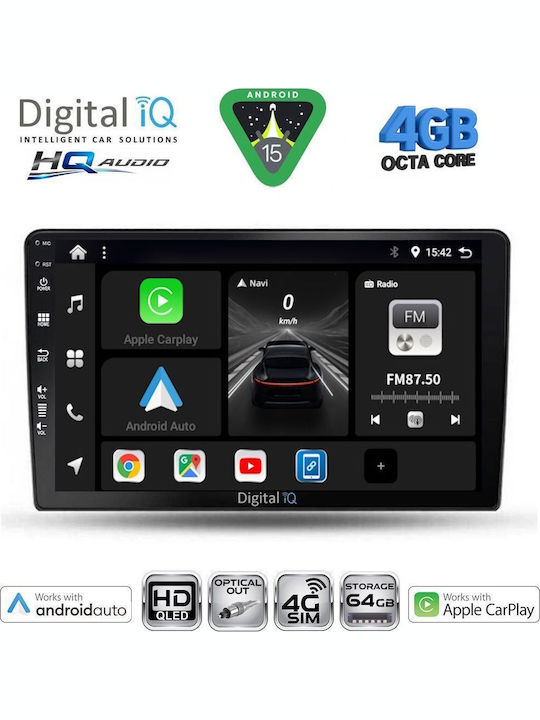 Digital IQ Car Audio System for Toyota Highlander 2014-2019 Bluetooth USB WiFi GPS Apple CarPlay Android Auto with 10" Touch Screen