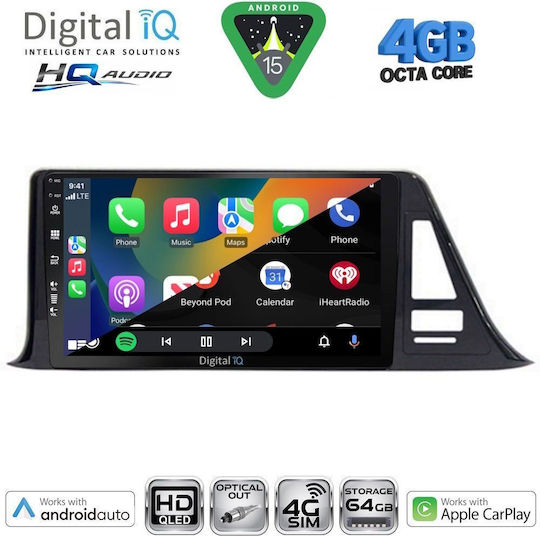 Digital IQ Ηχοσύστημα Αυτοκινήτου για Toyota C-HR 2017-2023 (Bluetooth/USB/WiFi/GPS/Apple-Carplay/Android-Auto) με Οθόνη Αφής 9"