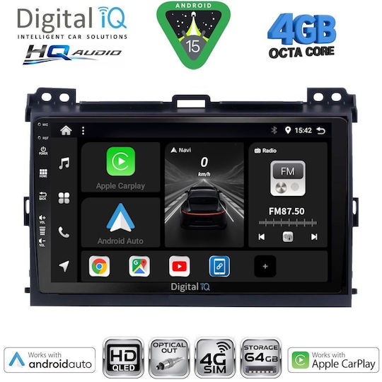 Digital IQ Ηχοσύστημα Αυτοκινήτου για Toyota Hilux 2005-2016 με A/C (Bluetooth/USB/WiFi/GPS/Apple-Carplay/Android-Auto) με Οθόνη Αφής 9"