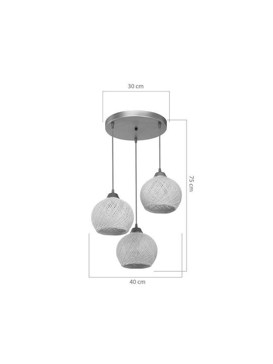Pakketo PWL-1121 Pendant Light Beige Boho with Socket E27 40x40x75cm