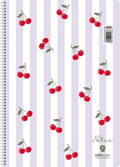 Salko Paper Spiral Ruled Notebook B5 120 Paper Sheets 4 Subjects