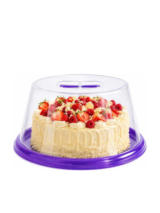 Plastic Cake Stand with Transparent Lid 30x30cm