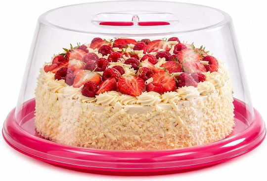 Plastic Cake Stand with Transparent Lid 30x30cm