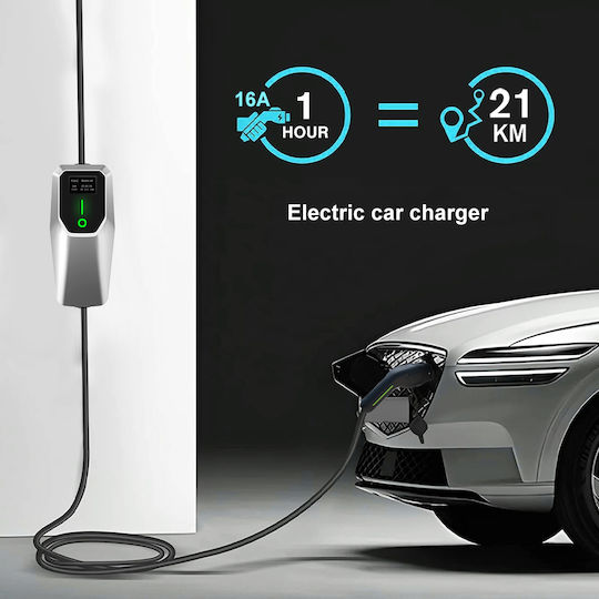 Junsun Tragbarer Einphasiger Elektroauto-Ladestation 3,5 kW mit Integriertem Kabel Typ 2