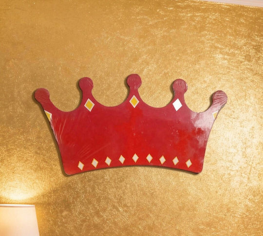 Wooden Kids Wall Decor Red Crown Dimensions 35*15
