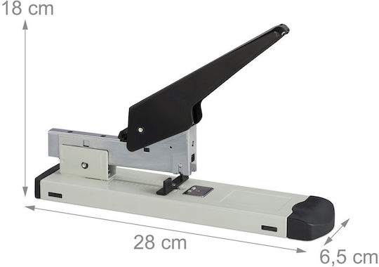 Relaxdays Professioneller Handtacker Kapazität 100 Blätter 18x28x6,5 cm Grau Schwarz