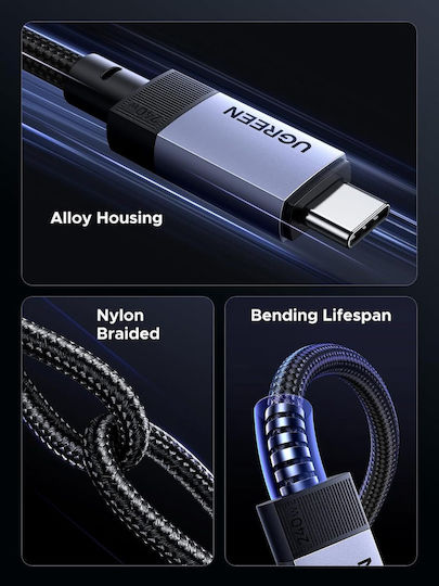 Ugreen Cablu video USB 3.1 USB-C tată - USB-C 100W PD Negru 1m 35767
