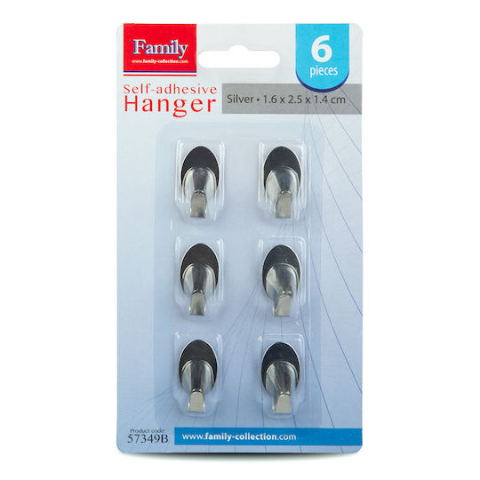 Cârlige Inox Gri 6 Bucăți