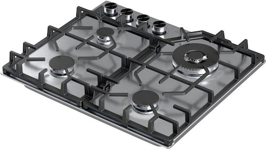 Thermogatz TGC 6014 IX Natural Gas Autonomous Cooktop Inox 58x50cm Silver