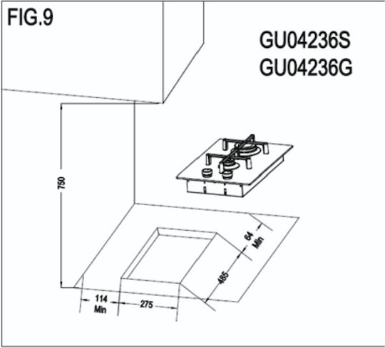Thermogatz TGC 4236 GL Domino Εστία Φυσικού Αερίου Αυτόνομη 36x51εκ.