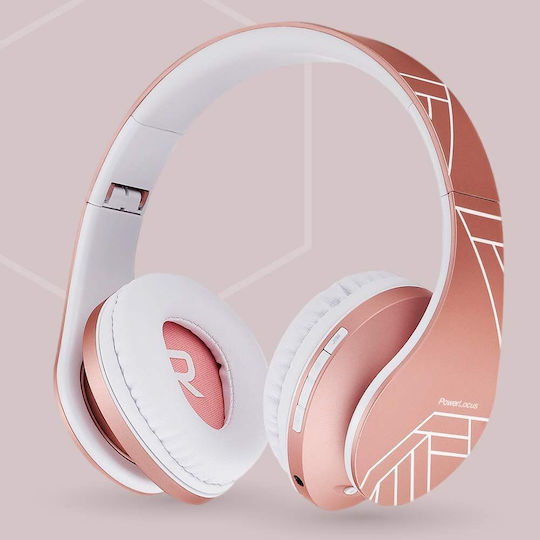 PowerLocus P2 Wireless Wired Over Ear Headphones with Radio with 20 Hours Playing Time Rose Gold