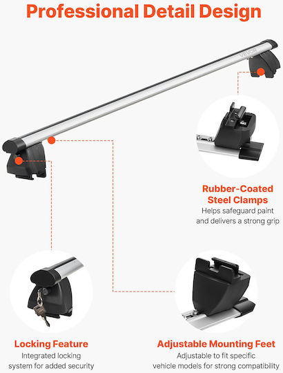 Vevor Universal Aluminum Car Roof Bars Set with Roof Rack Legs and Lock