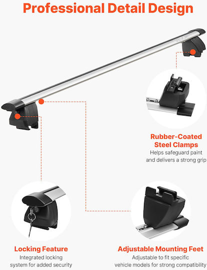 Vevor Universal Aluminum Car Roof Bars Set with Roof Rack Legs and Lock