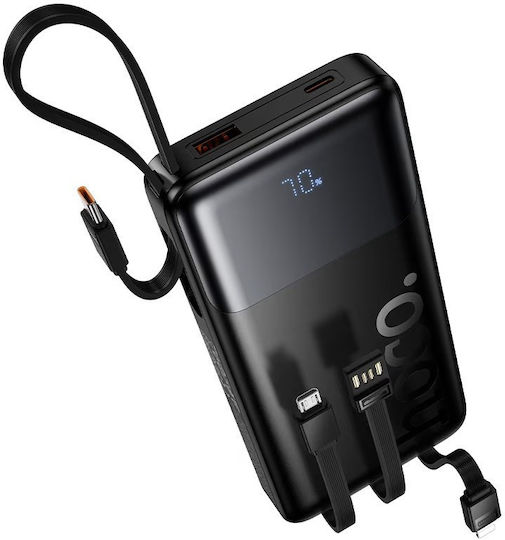 Hoco J156 Power Bank 10000mAh 22.5W με Θύρα USB-A και Θύρα USB-C Quick Charge 3.0 Μαύρο