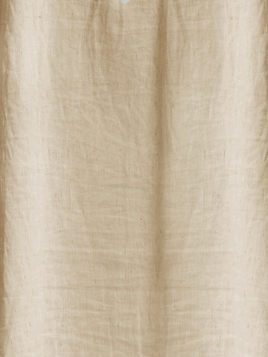 Women's Summer Linen Short Sleeve Blouse Beige