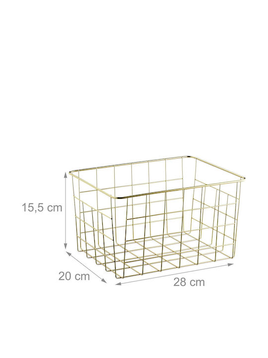Relaxdays Gold Storage Basket 28x20x15.5cm 3 Pieces