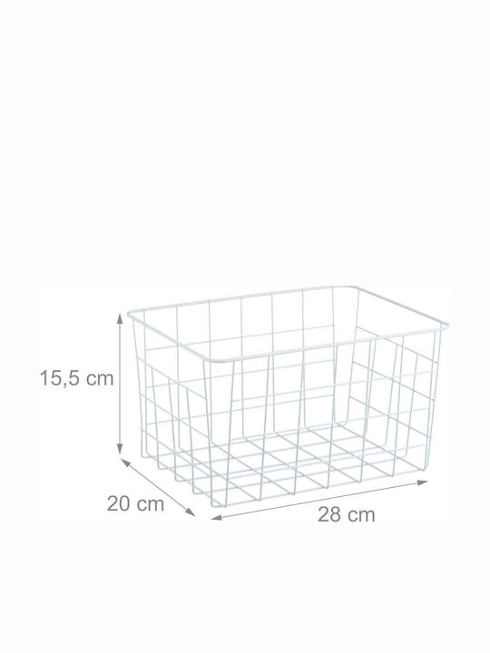 Relaxdays White Storage Basket 28x20x15.5cm 3 Pieces