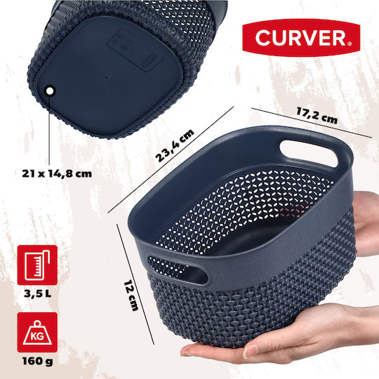 Curver Coș de Depozitare Albastru 3.5l