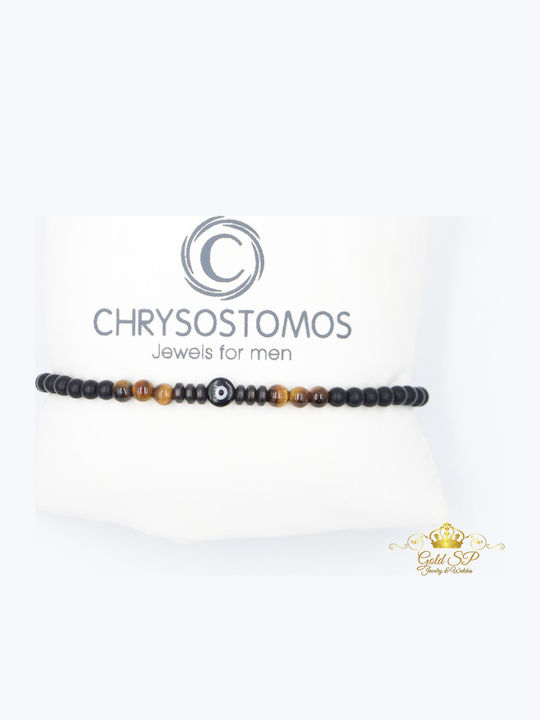 Chrysostomos Ανδρικό Βραχιόλι Μακραμέ από Κορδόνι