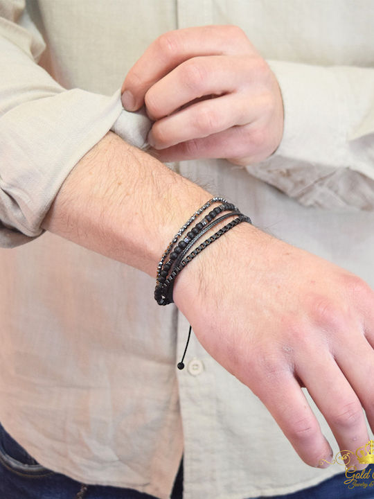 Chrysostomos Men's Macrame Steel Bracelet