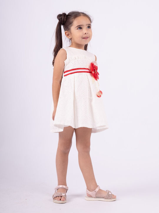 Children's Dress Sleeveless Tulle Set with Accessories White