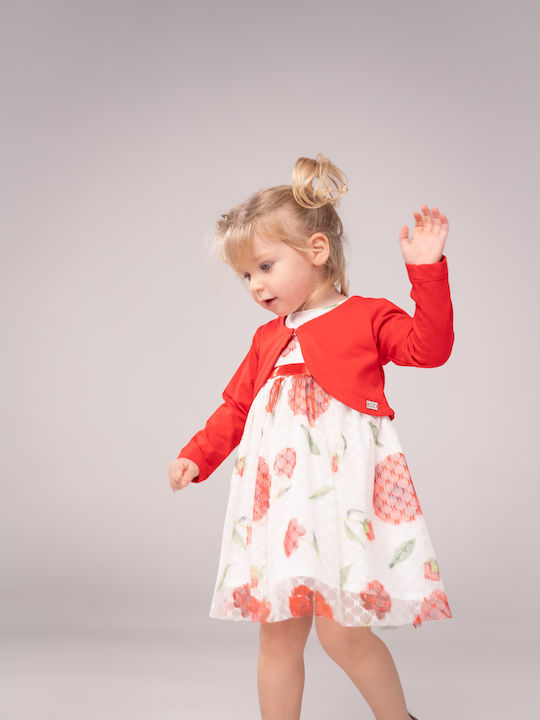 Mädchenkleid Ärmelloses Tüll Rosa Rotes