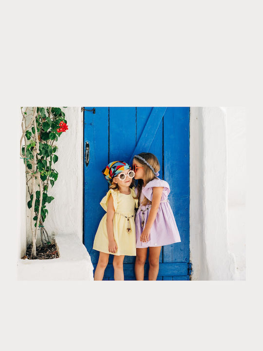All Yellow Children's Dress Short Sleeve Set with Accessories Rose Yellow