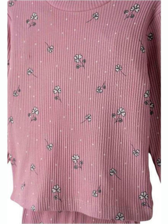 Set pentru copii cu colanți Iarnă 3buc Pink