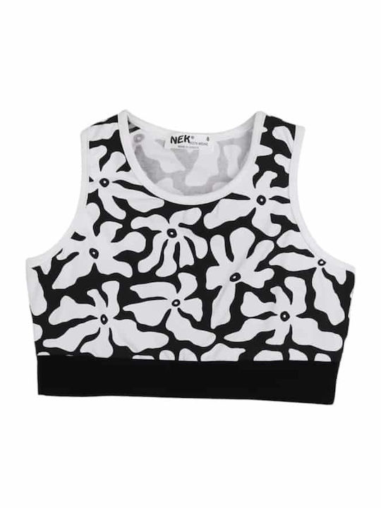 Kids' Set with Leggings Summer 3pcs Black and white