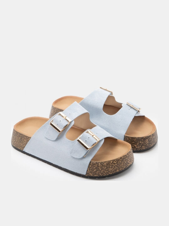 Damen Flatforms Hellblau