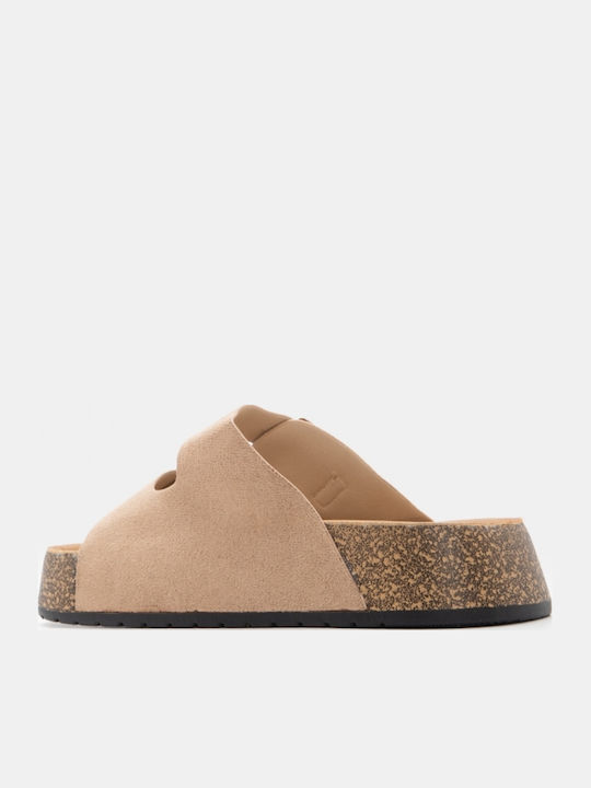 Flache Sandalen Für Damen Flatforms Beigen