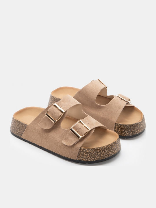 Flache Sandalen Für Damen Flatforms Beigen