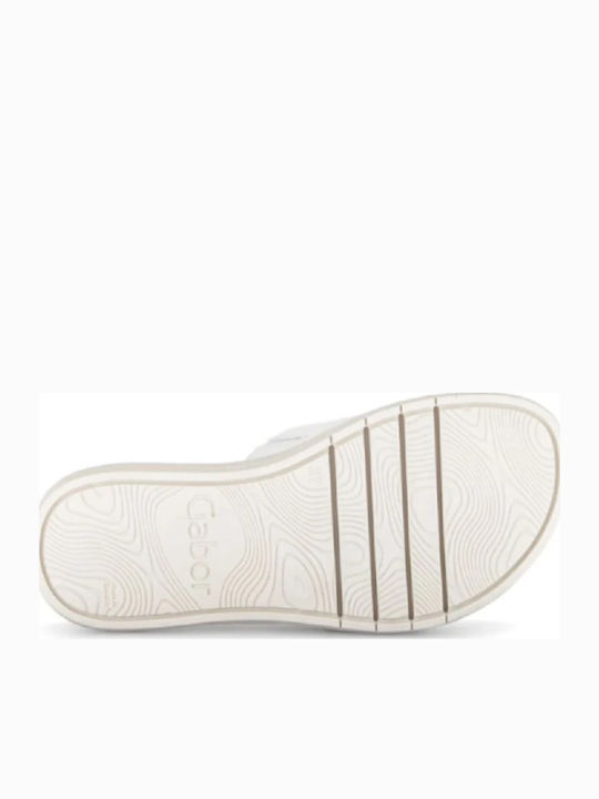 Leder Flache Damen Sandalen Weiß