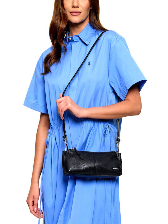 Leder Damen Schultertasche Schwarz