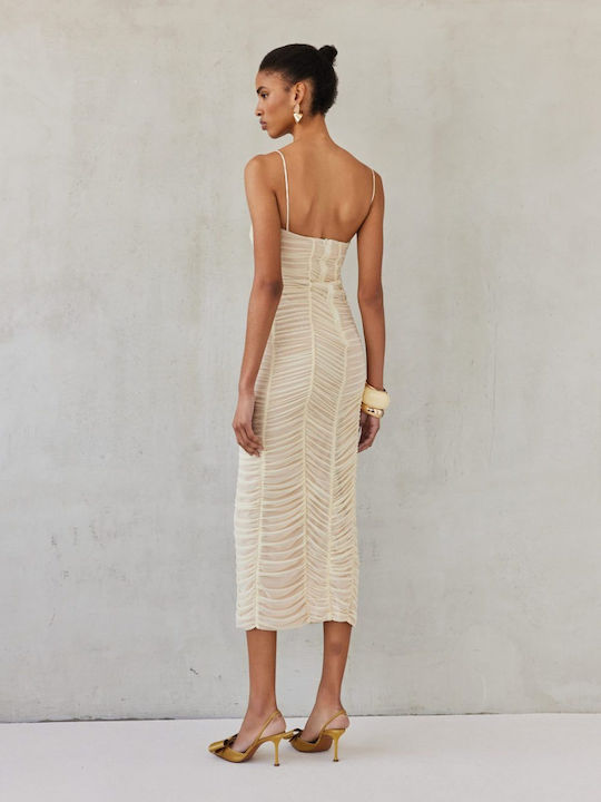 Midi Dress for Wedding and Christening Vanilla