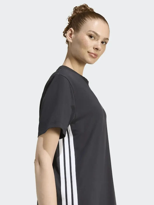 Essentials 3-stripes Καλοκαιρινό Mini Αθλητικό Φόρεμα T-shirt Κοντομάνικο Black/white
