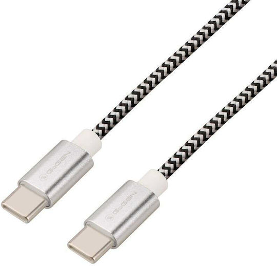 GoGEN Cablu USB 2.0 Împletit USB-C Mascul - USB-C Argintiu 2m