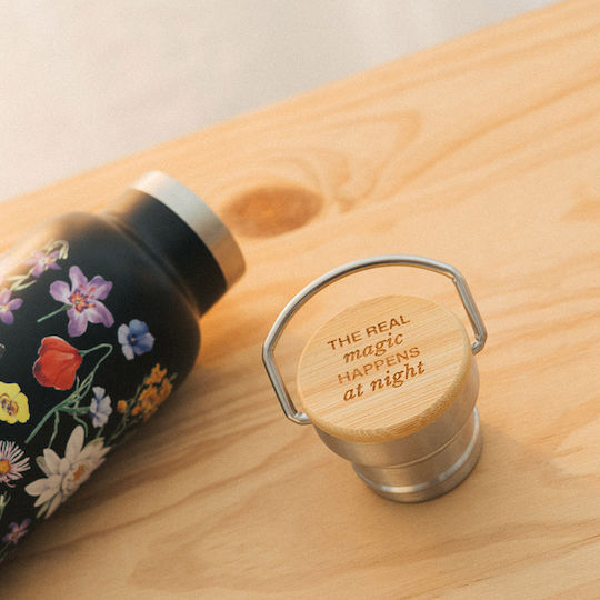 Grupo Erik Μπουκάλι Θερμός Ανοξείδωτο 500ml SLEEPLESS GARDEN με Λαβή