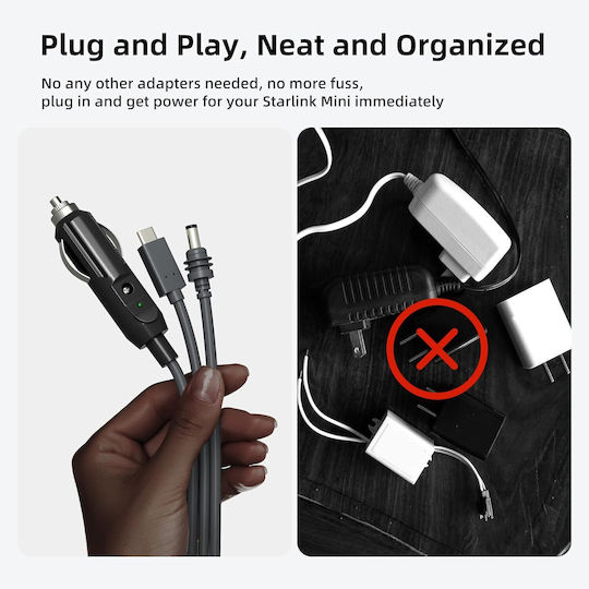 Power Cable Starlink Mini Usb-c Dc 12v Car Cable 5m