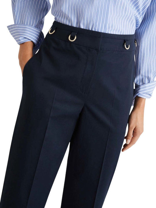 Women's Fabric Trousers with Metallic Details
