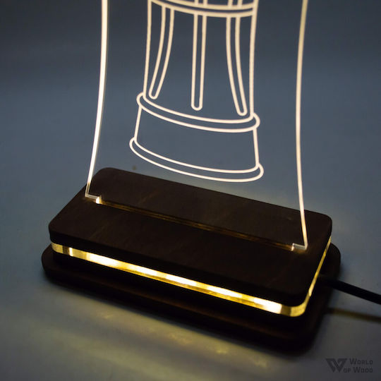 World of Wood Decorative Table Lamp Olympiacos Euroleague Cup LED 23x12cm